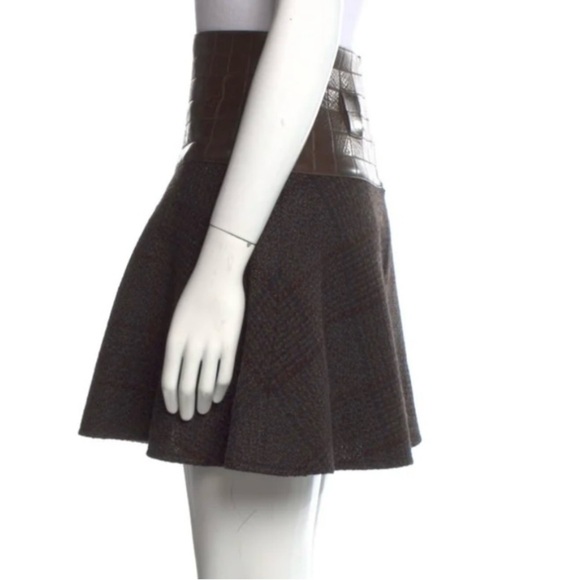 Chanel F/W 2002 Quilted Leather Mini Skirt Brown size 38 US 6 - Picture 5 of 11